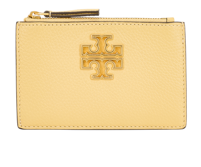 Tory Burch Britten Zip Card Case, &pound;80, Accessories, Yellow, Leather, Front view